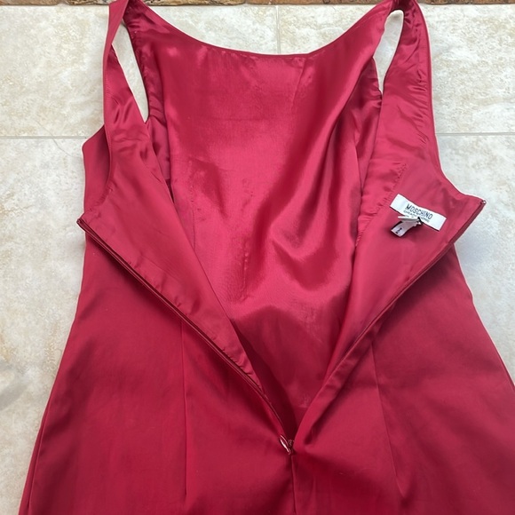 Moschino Cheap and Chic Red Front Bow Sheath Dress Size 6 Sleeveless Midi - Picture 10 of 15